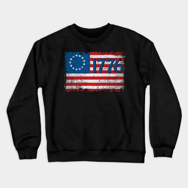 American Betsy Ross Flag United States of America 1776 Crewneck Sweatshirt by blacks store